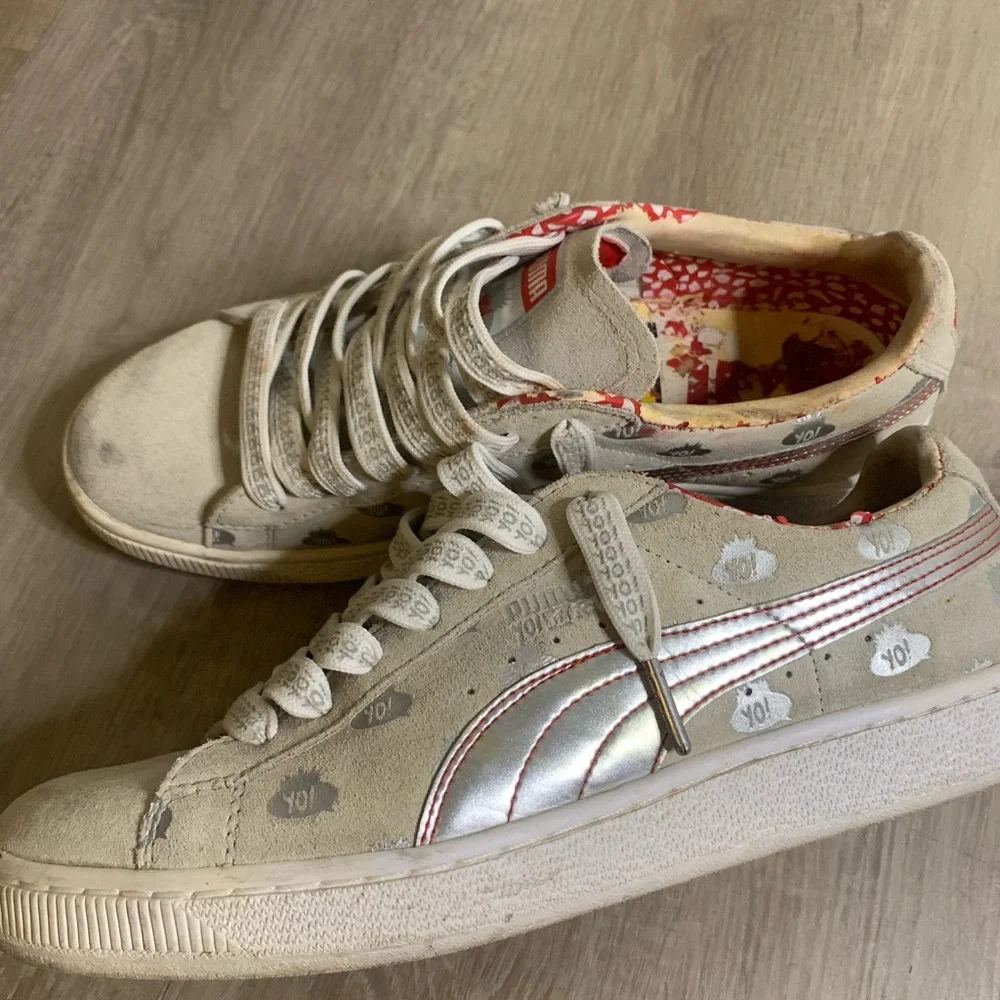 Puma Beige Sneakers with Patterned Laces - Picture 3 of 7